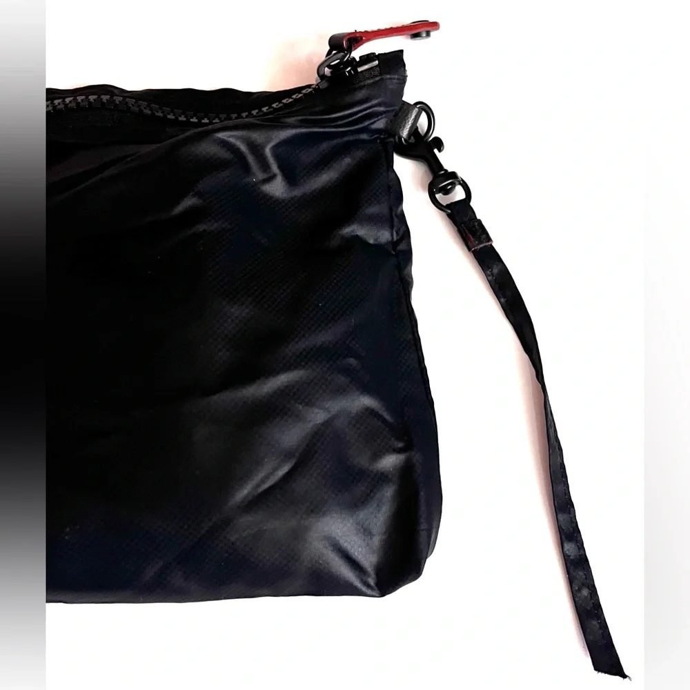 MZ Wallace Black Nylon Logo Zip Cosmetic Bag